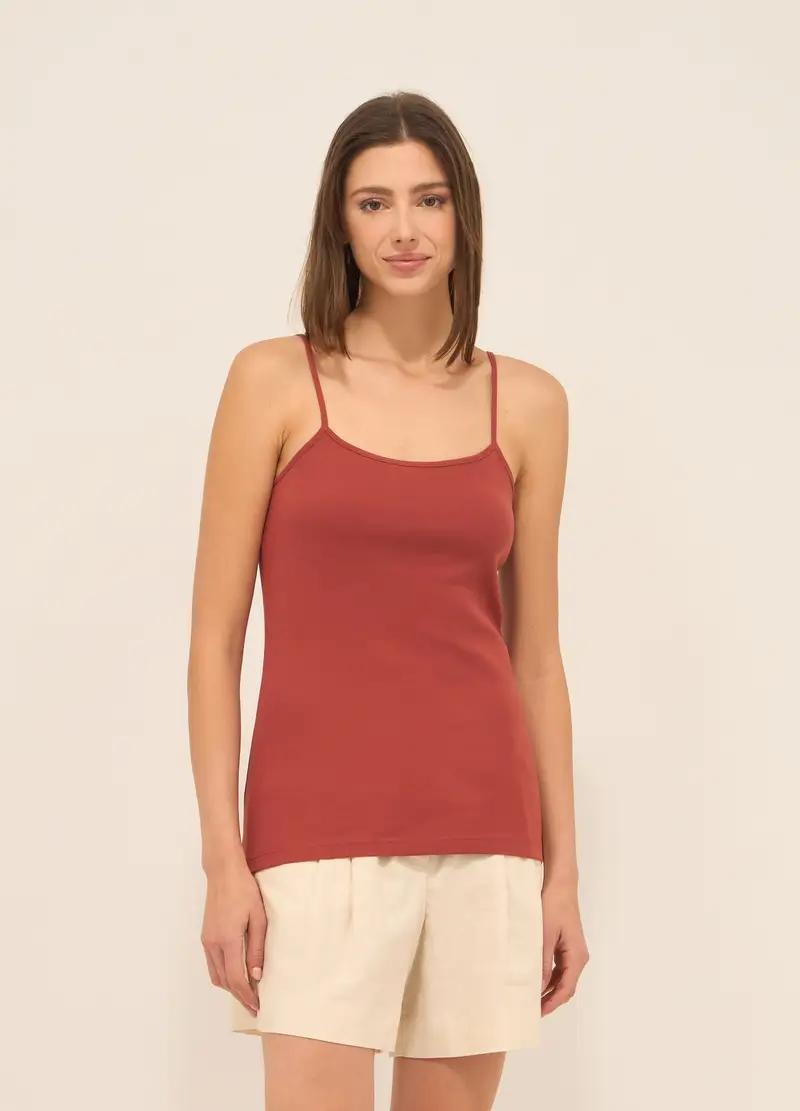 Upim, Canotta In Puro Cotone Donna, Rosso mattone, Taglia: S