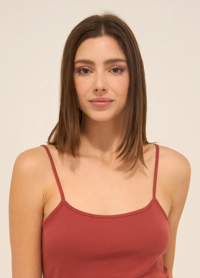 Upim, Canotta In Puro Cotone Donna, Rosso mattone, Taglia: S miniatura 2