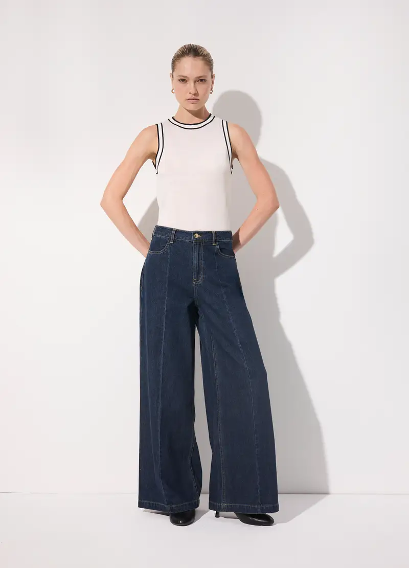 Canotta In Tricot Misto Lana Donna, Unisex, Bianco