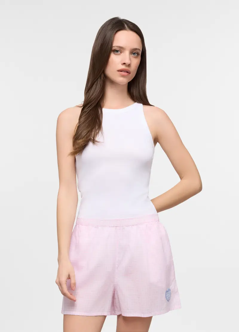 Canotta Intima In Costina Donna, Bianco gesso