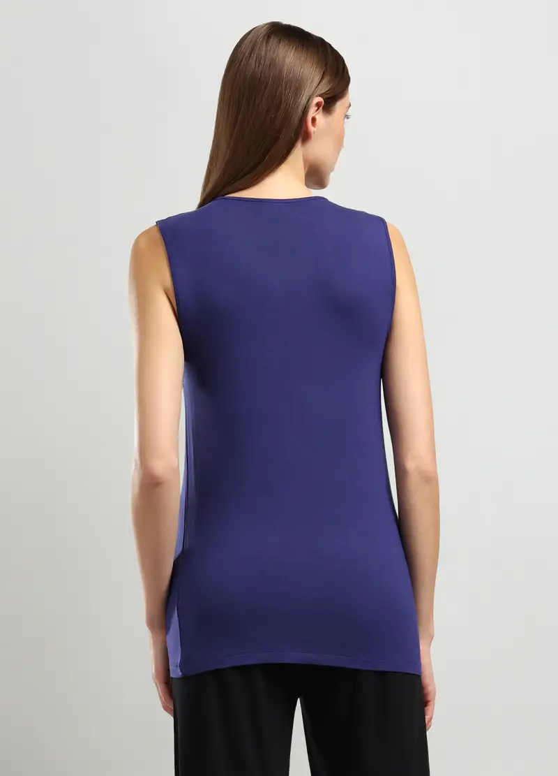 Canotta Intima In Viscosa Di Bamboo Stretch Donna, Viola lavanda miniatura 2