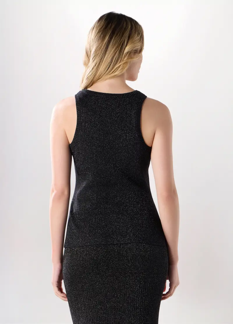 Canotta Misto Viscosa Donna, Marrone scuro miniatura 2