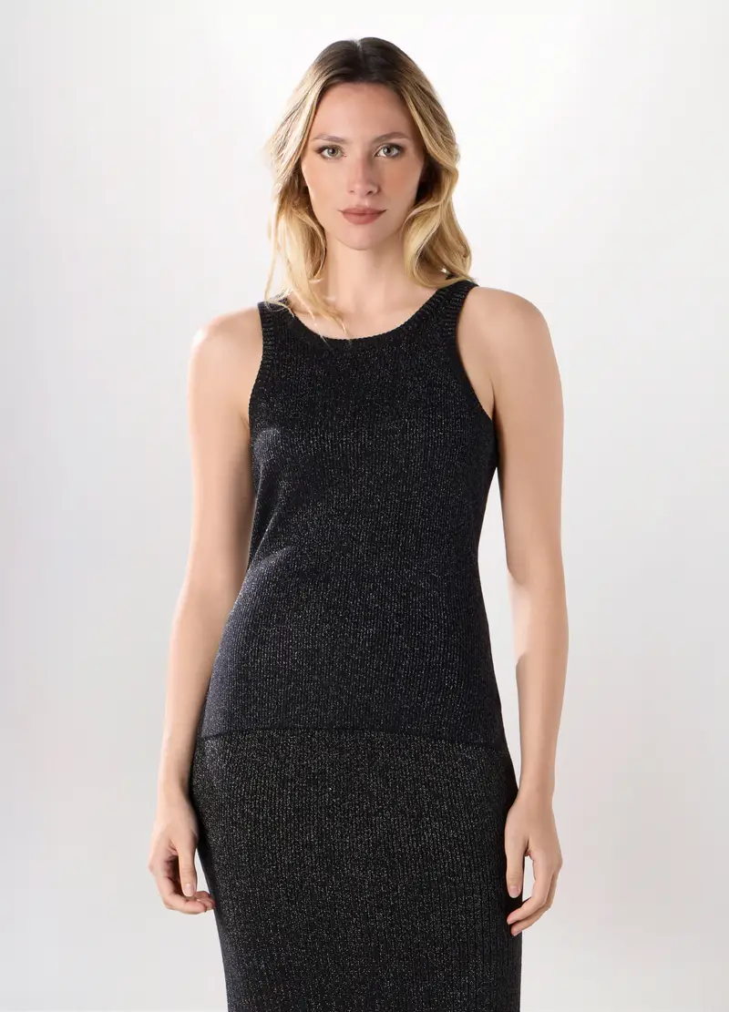 Canotta Misto Viscosa Donna, Marrone scuro