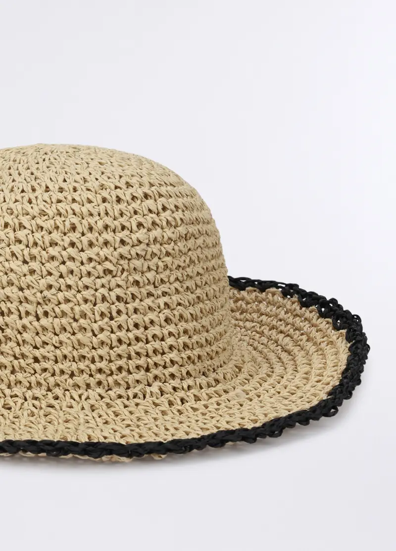 Capello In Carta Tessile Donna, Bianco/Nero miniatura 3