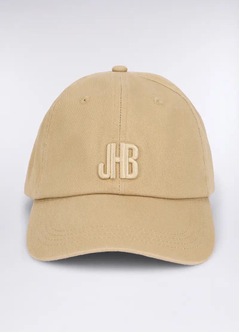 Cappello Baseball In Cotone Con Logo Uomo, Beige