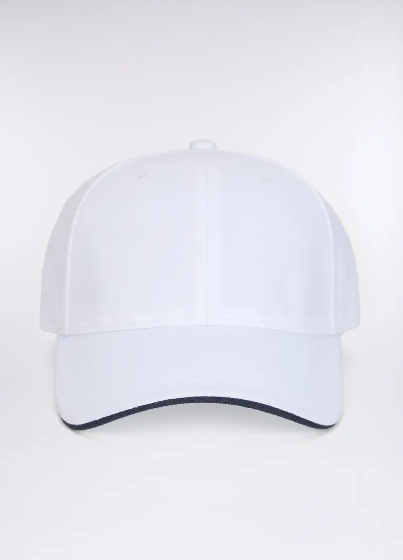 Cappello Baseball In Piquet Di Cotone Uomo, Bianco ottico