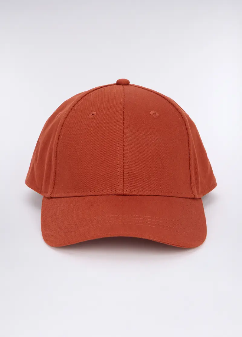 Cappello Baseball In Twill Di Cotone Uomo, Arancione scuro
