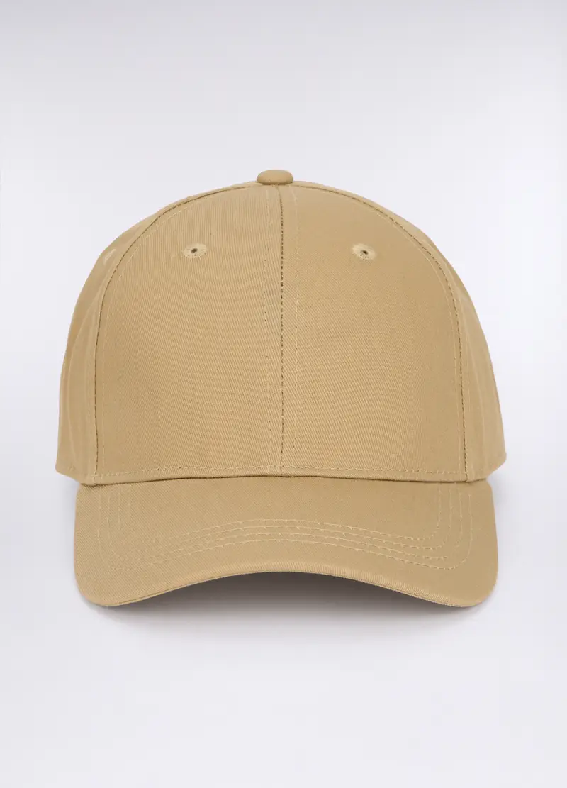 Cappello Baseball In Twill Di Cotone Uomo, Beige scuro