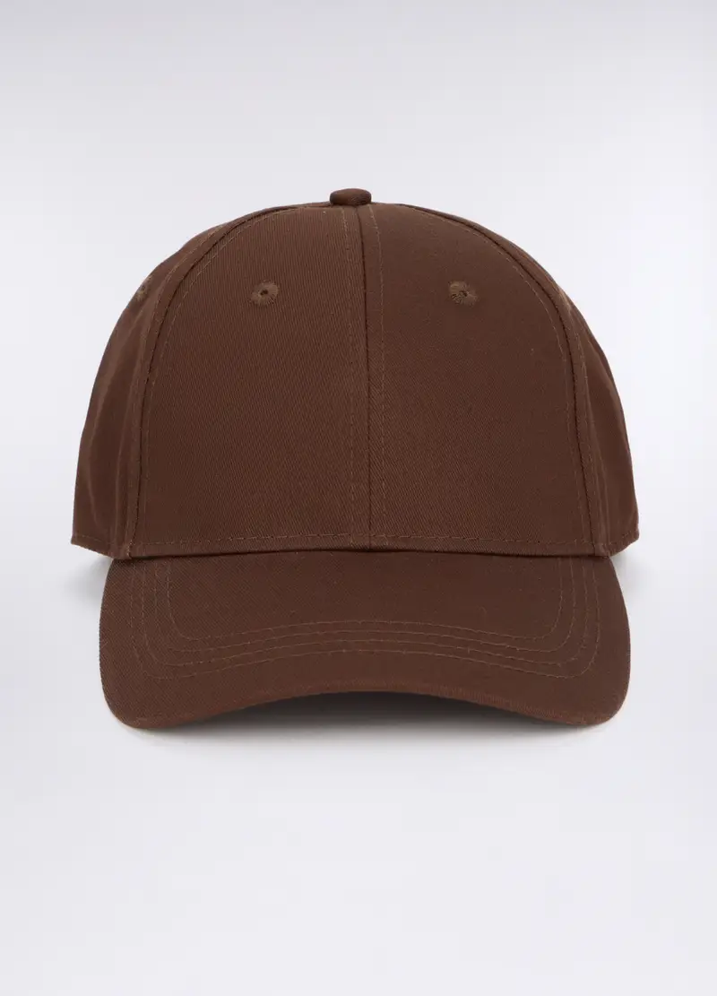 Cappello Baseball In Twill Di Cotone Uomo, Marrone cioccolato