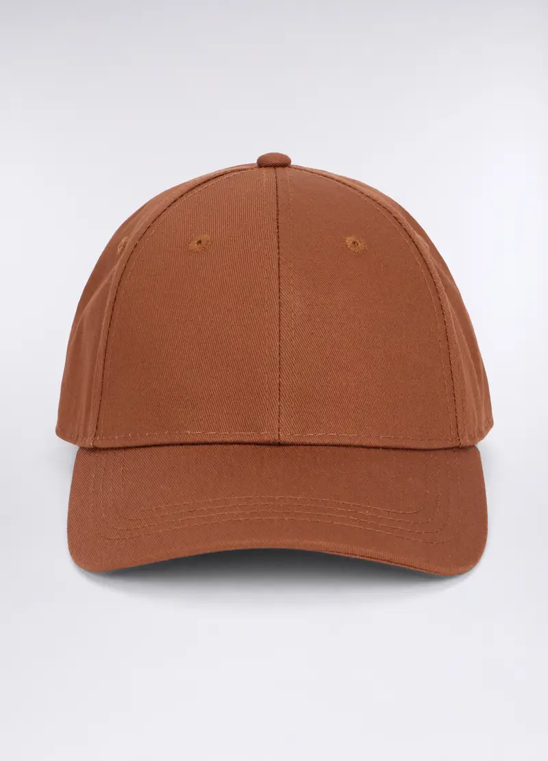 Cappello Baseball In Twill Di Cotone Uomo, Marrone tabacco