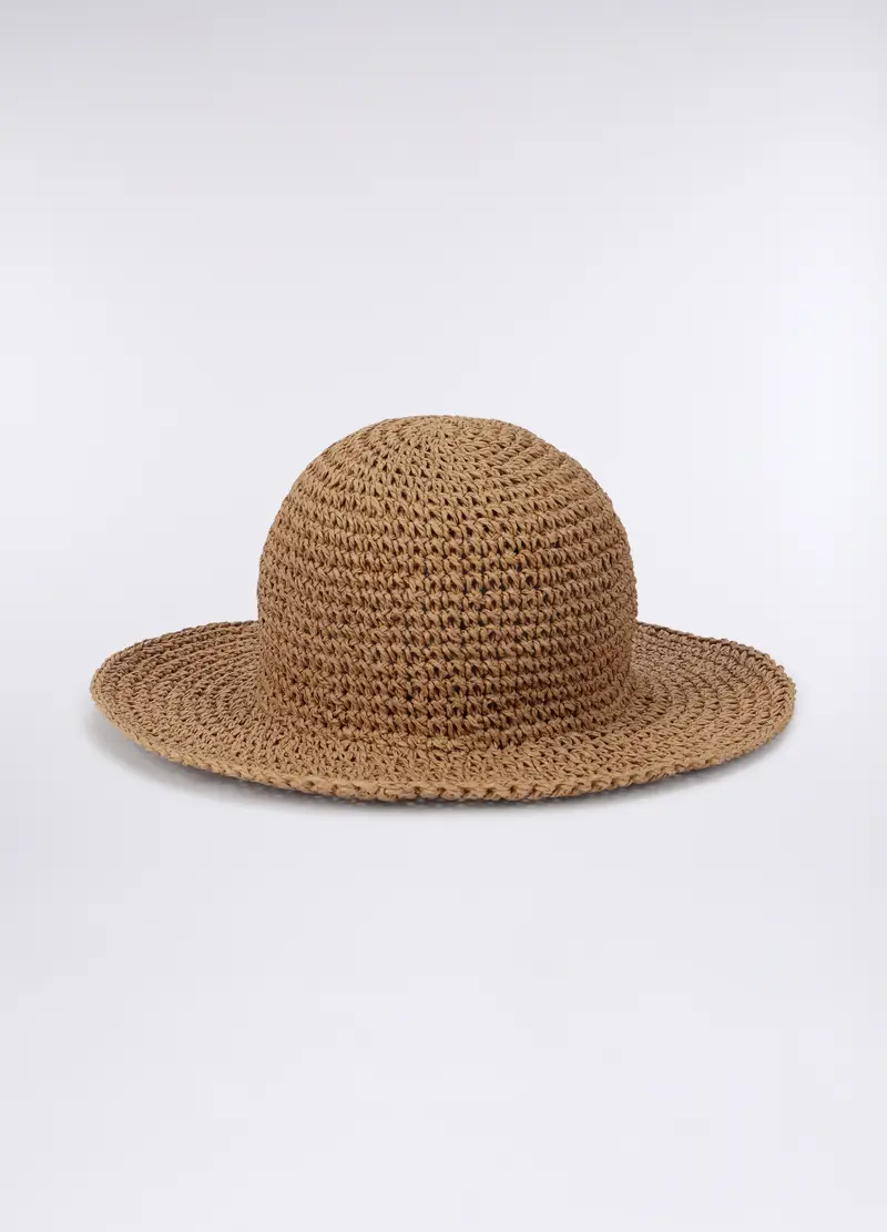 Cappello In Carta Tessile Donna, Beige chiaro miniatura 2