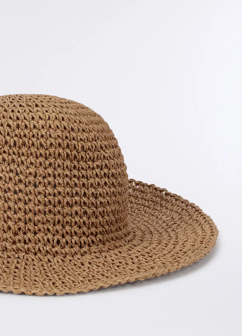 Cappello In Carta Tessile Donna, Beige chiaro miniatura 3