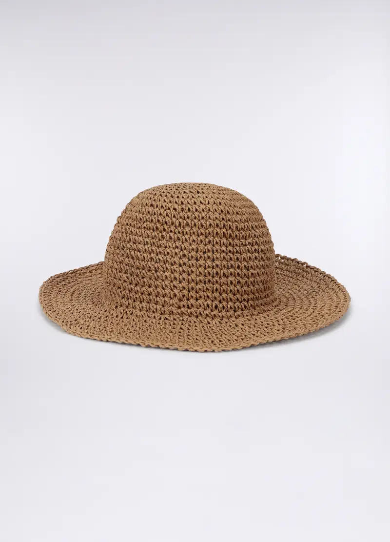 Cappello In Carta Tessile Donna, Beige chiaro