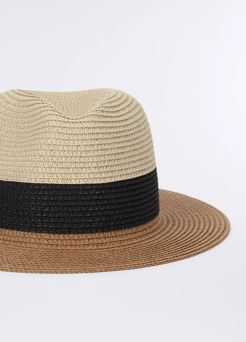 Cappello In Carta Tessile Donna, Beige chiaro miniatura 3