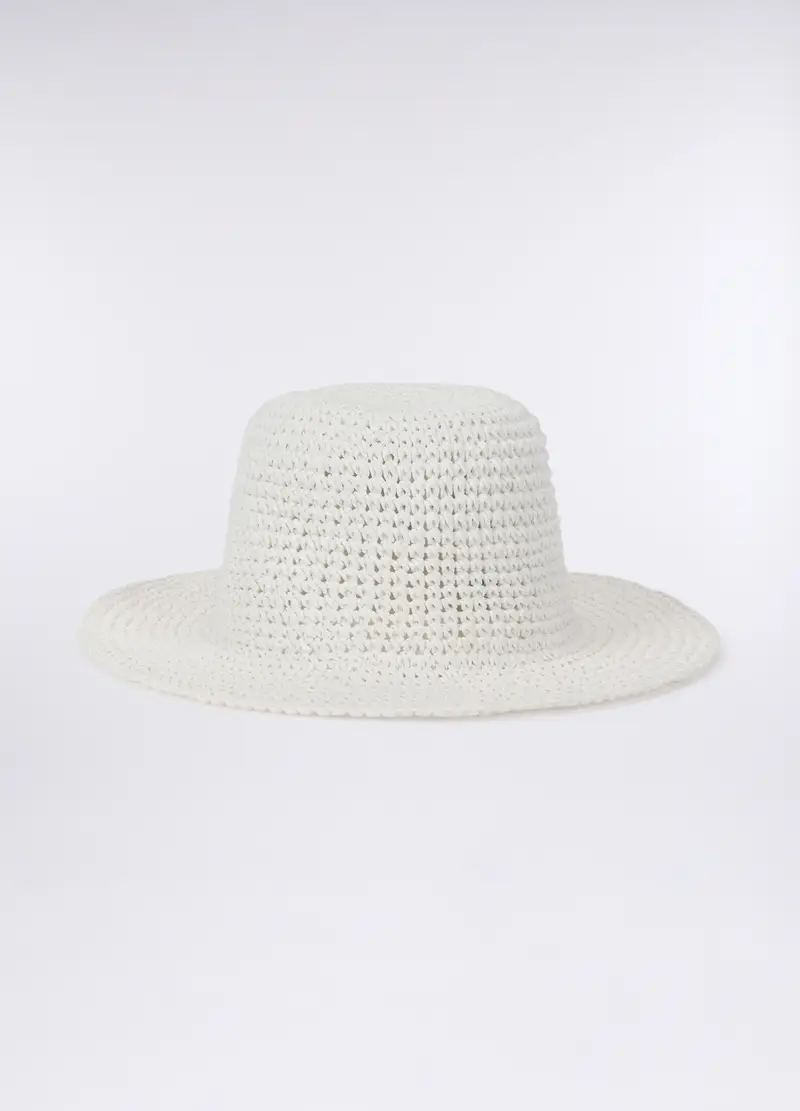Cappello In Carta Tessile Donna, Bianco gesso miniatura 2