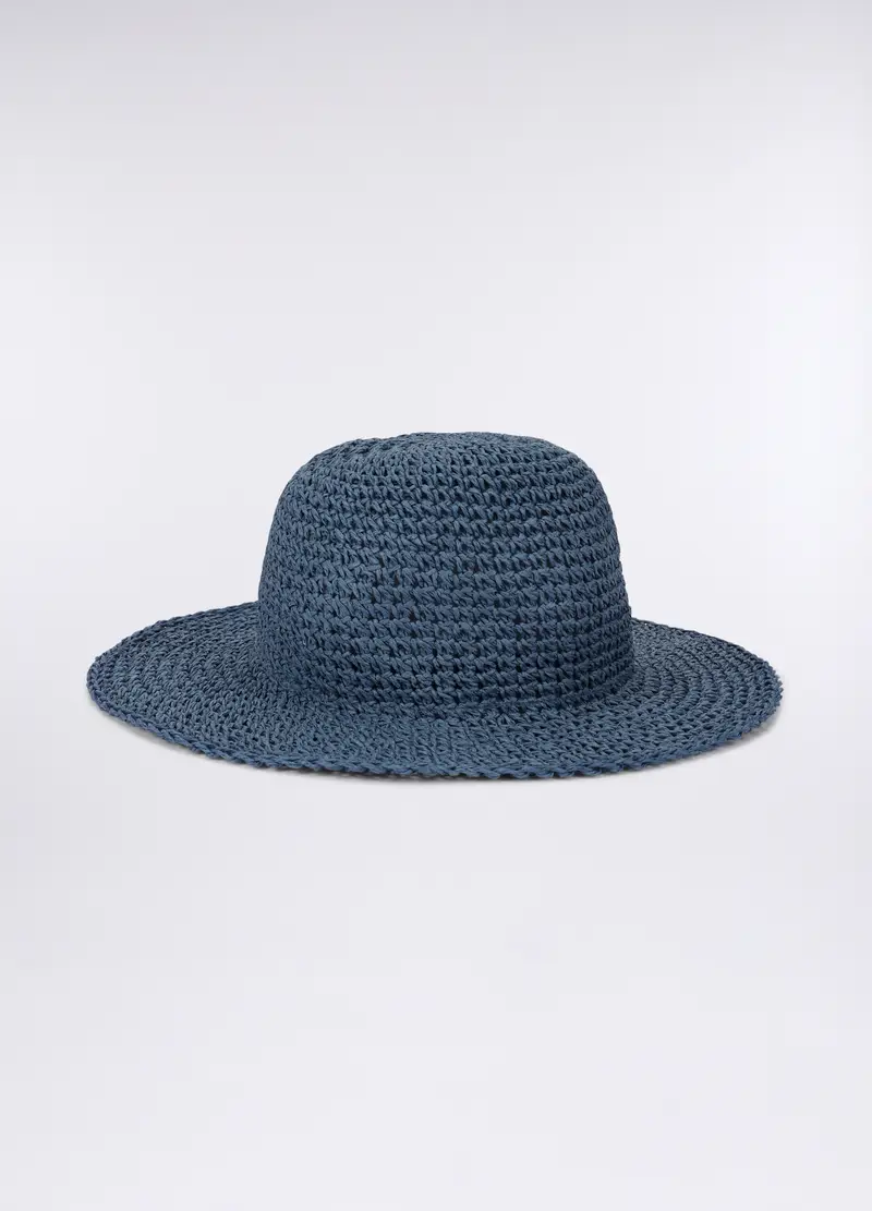 Cappello In Carta Tessile Donna, Blu Bluette miniatura 2