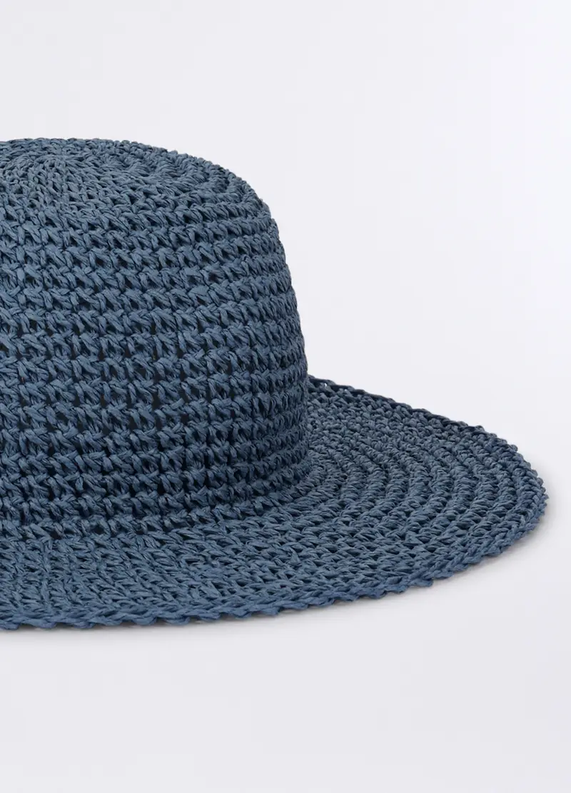 Cappello In Carta Tessile Donna, Blu Bluette miniatura 3