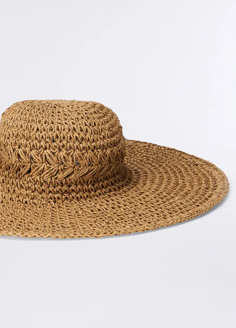 Cappello In Carta Tessile Donna, Marrone chiaro miniatura 2