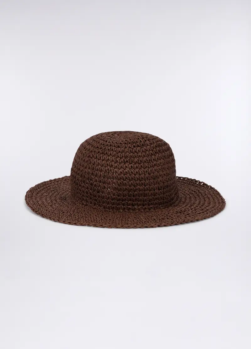 Cappello In Carta Tessile Donna, Marrone scuro miniatura 2