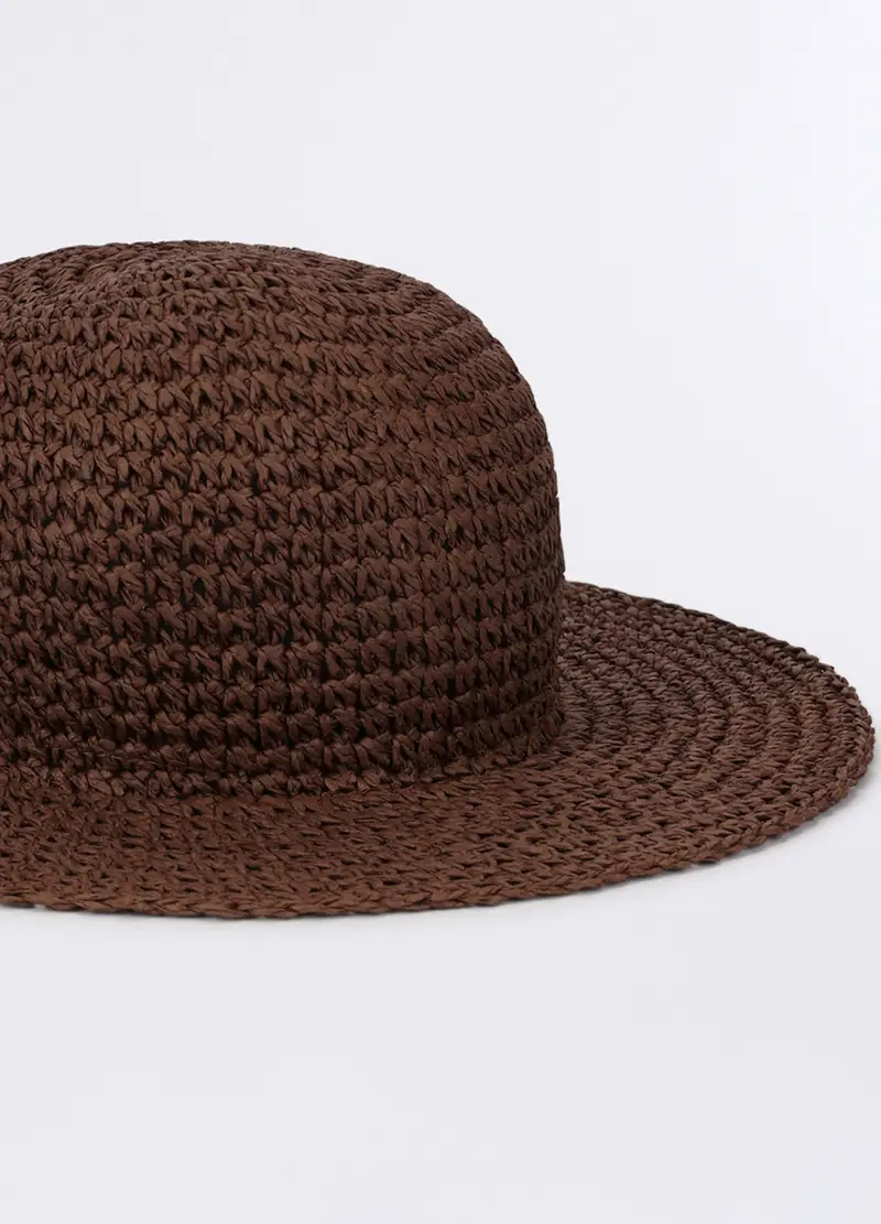 Cappello In Carta Tessile Donna, Marrone scuro miniatura 3