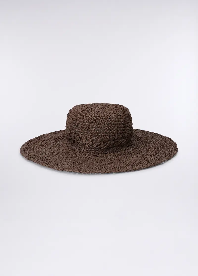 Cappello In Carta Tessile Donna, Marrone scuro miniatura 3