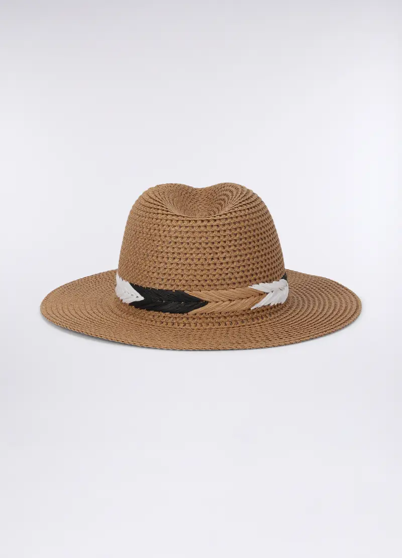 Cappello In Carta Tessile Donna, Marrone tabacco miniatura 2
