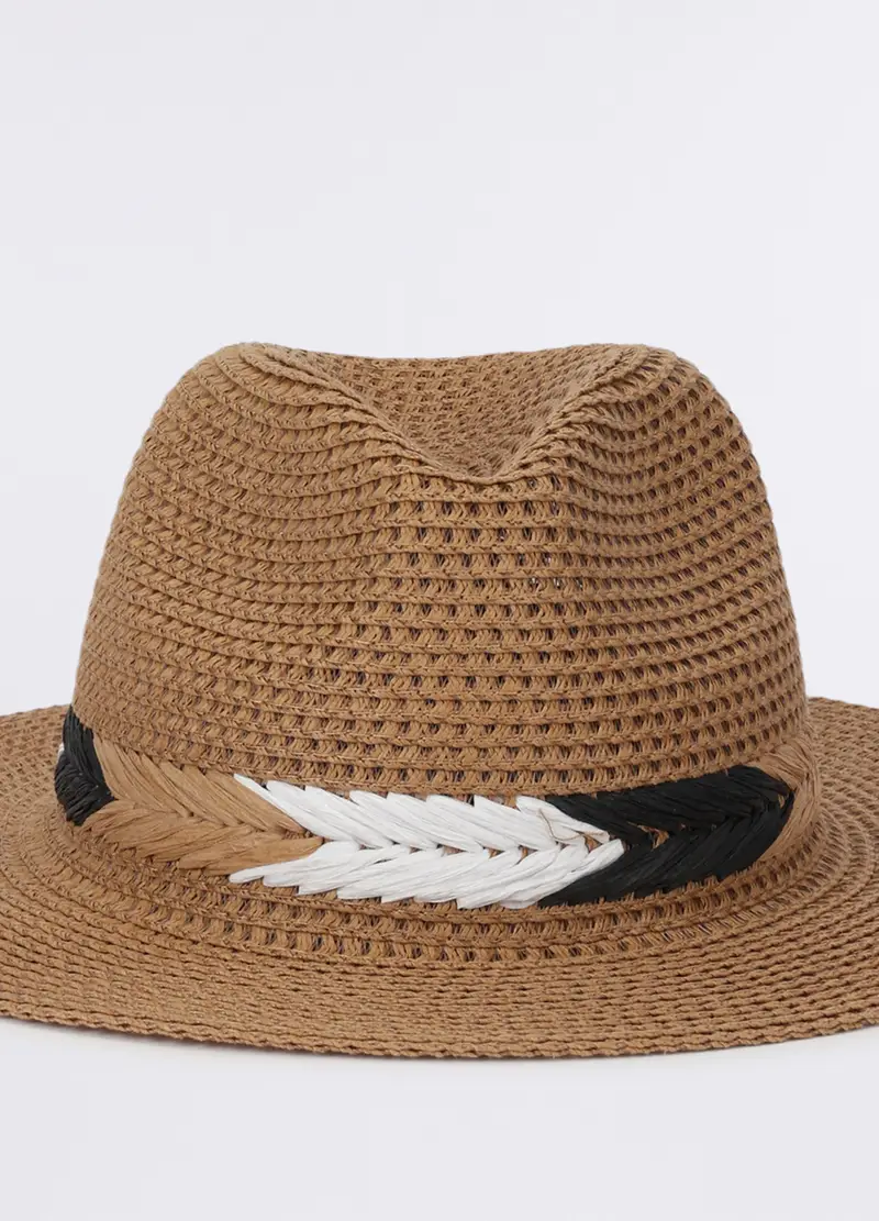 Cappello In Carta Tessile Donna, Marrone tabacco miniatura 3