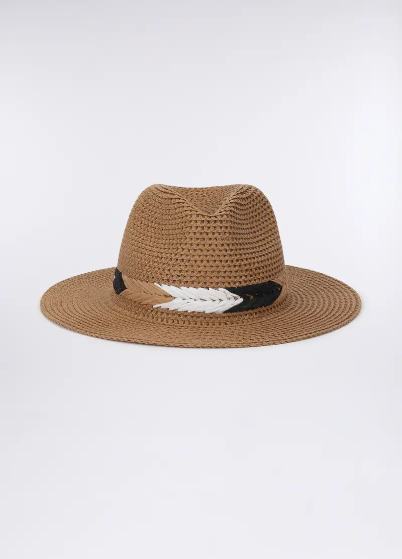 Cappello In Carta Tessile Donna, Marrone tabacco