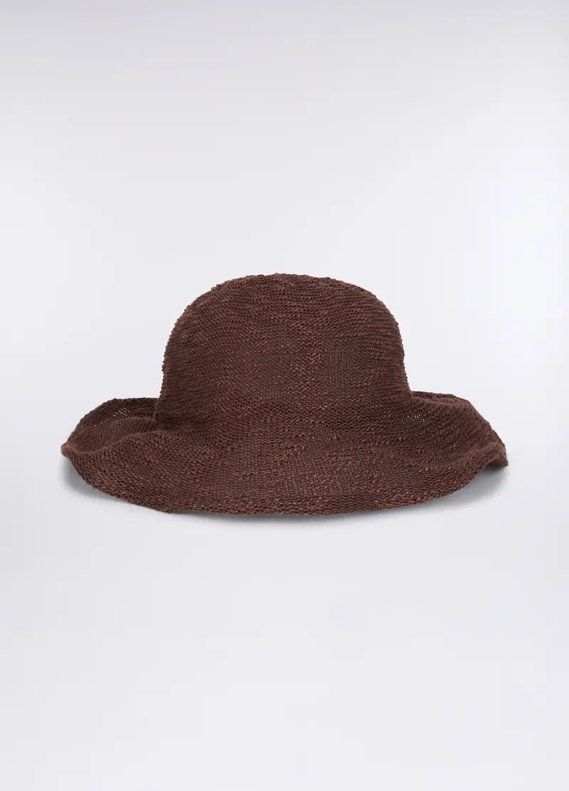 Cappello In Tessuto Donna, Marrone scuro