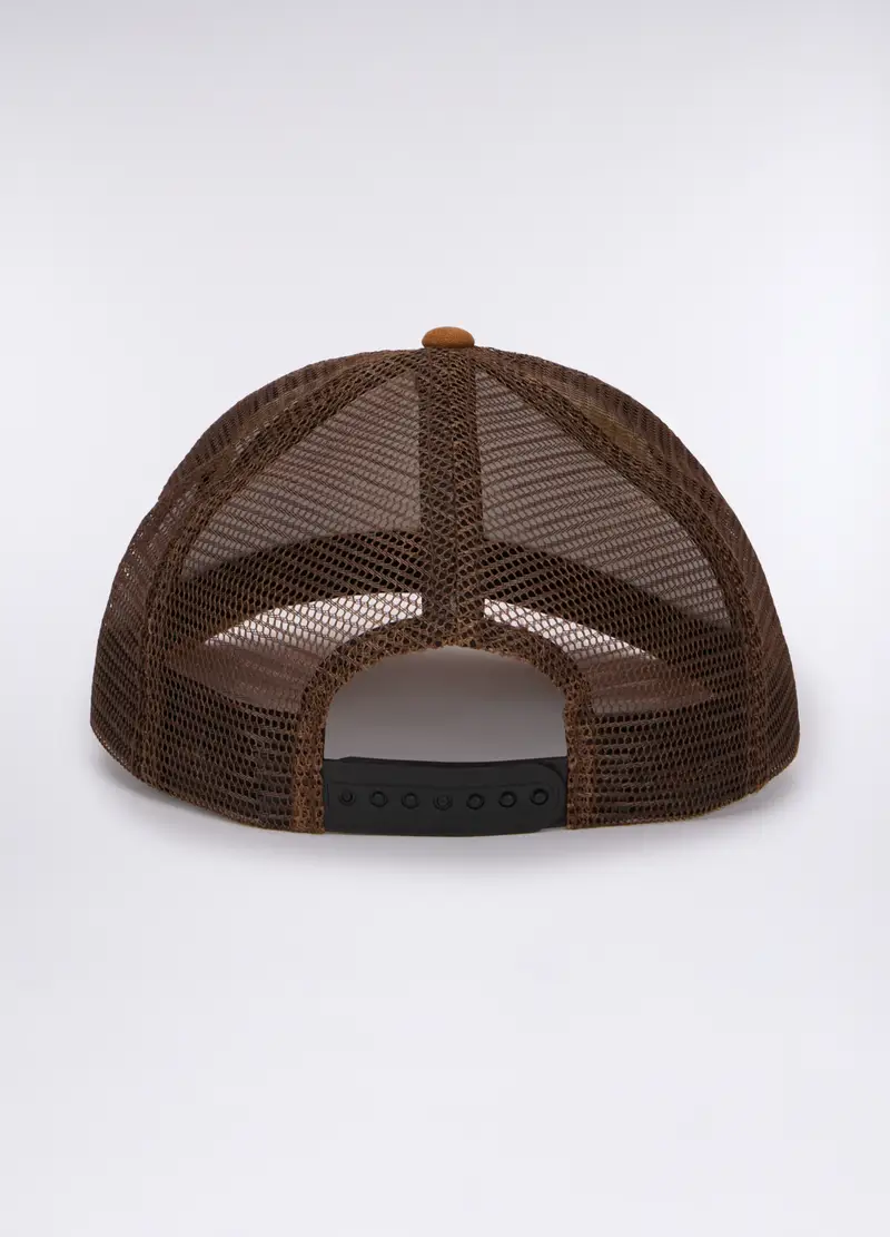 Cappello Stile Trucker Con Retina Uomo, Bianco/Marrone miniatura 2