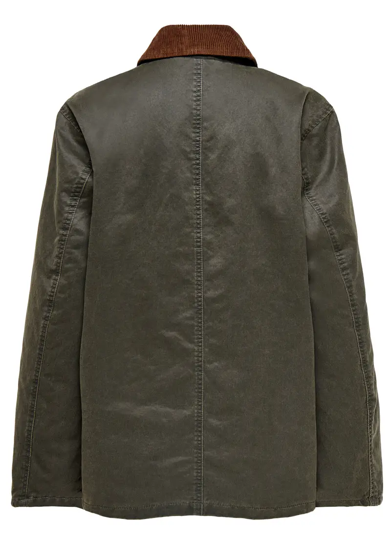 Cappotto Con Colletto In Costina Donna, Unisex, Verde miniatura 2