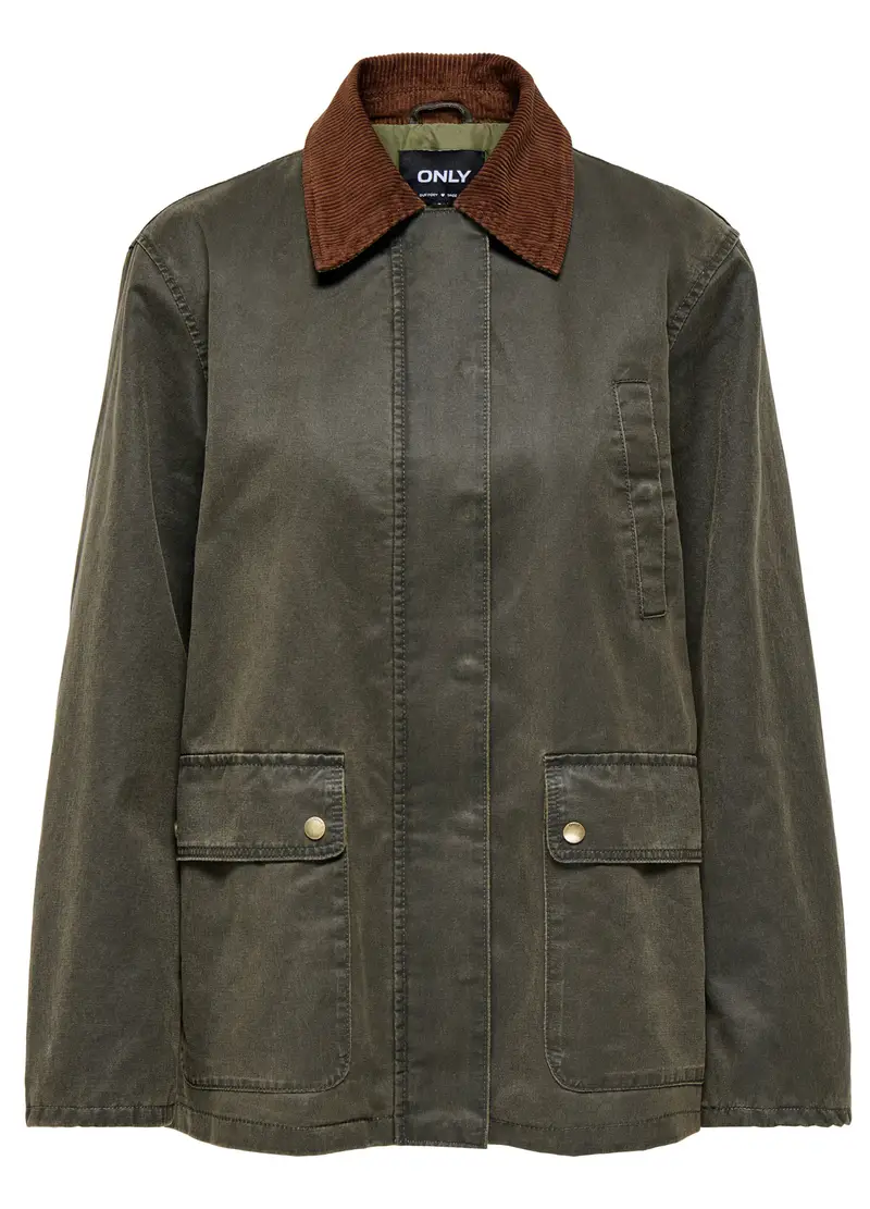 Cappotto Con Colletto In Costina Donna, Unisex, Verde