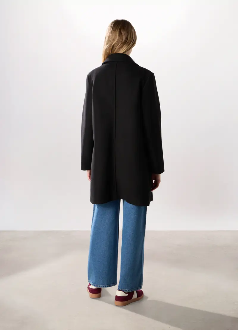 Cappotto Con Colletto Reverse Donna, Nero/Giallo miniatura 2