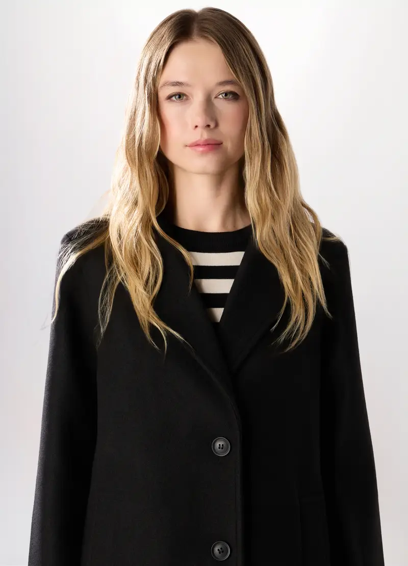 Cappotto Con Colletto Reverse Donna, Nero/Giallo miniatura 3