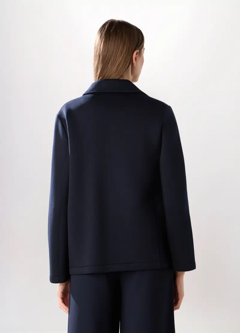 Cappotto Corto In Doppiopetto Donna, Blu navy miniatura 2