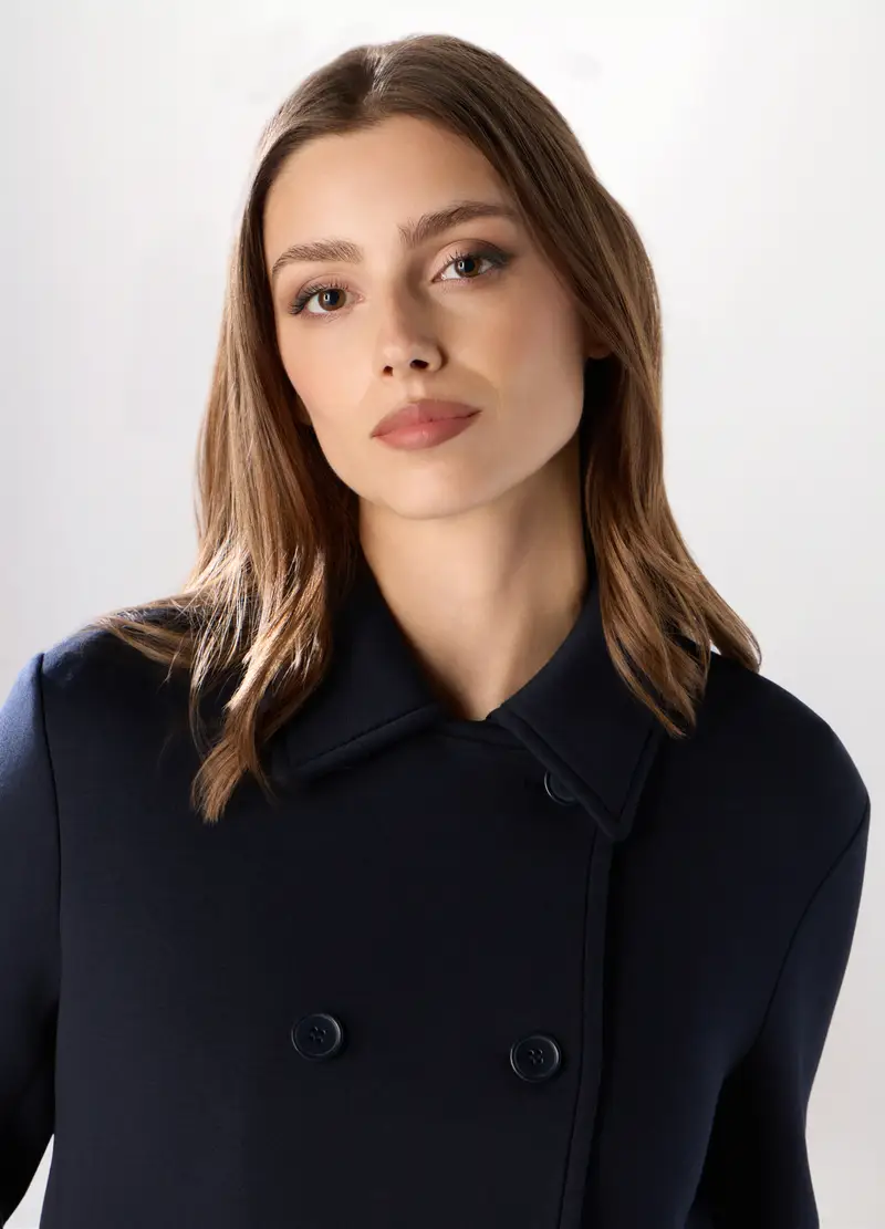 Cappotto Corto In Doppiopetto Donna, Blu navy miniatura 3