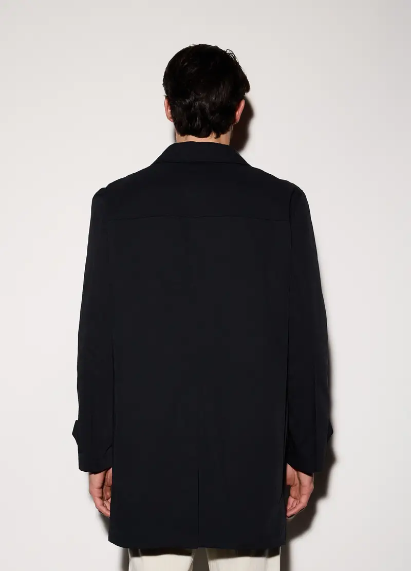 Cappotto In Misto Cotone Uomo, Nero miniatura 2