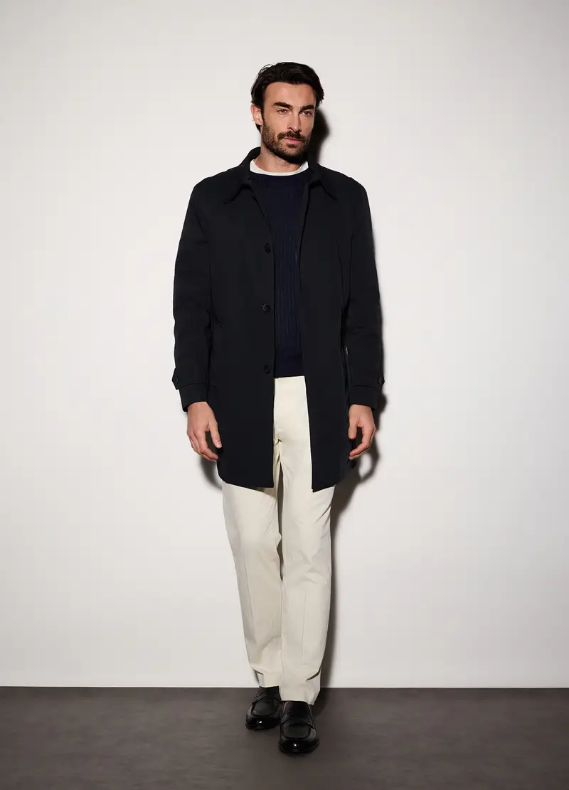 Cappotto In Misto Cotone Uomo, Nero