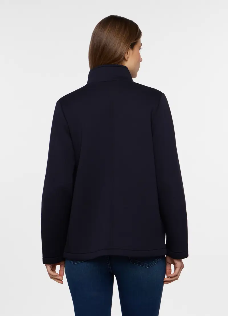 Cappotto In Neoprene Donna, Blu navy miniatura 2