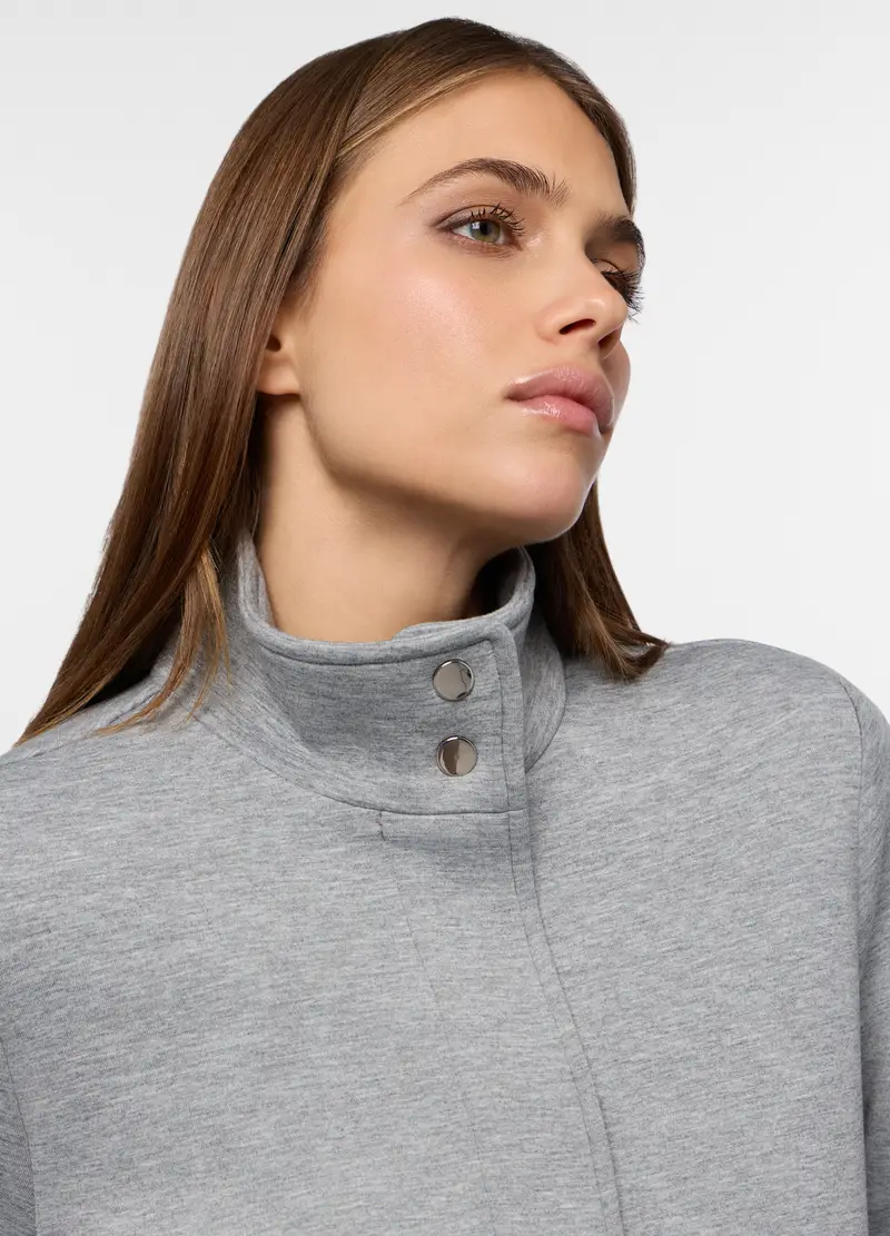 Cappotto In Neoprene Donna, Grigio chiaro melange miniatura 3