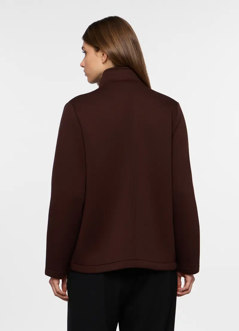 Cappotto In Neoprene Donna, Marrone cioccolato miniatura 2