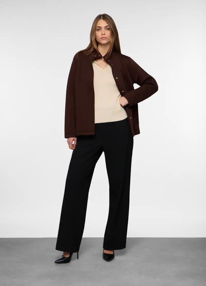 Cappotto In Neoprene Donna, Marrone cioccolato