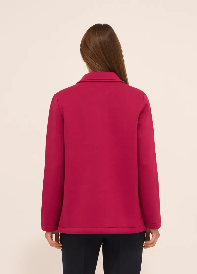 Cappotto In Neoprene Donna, Rosa lampone miniatura 2
