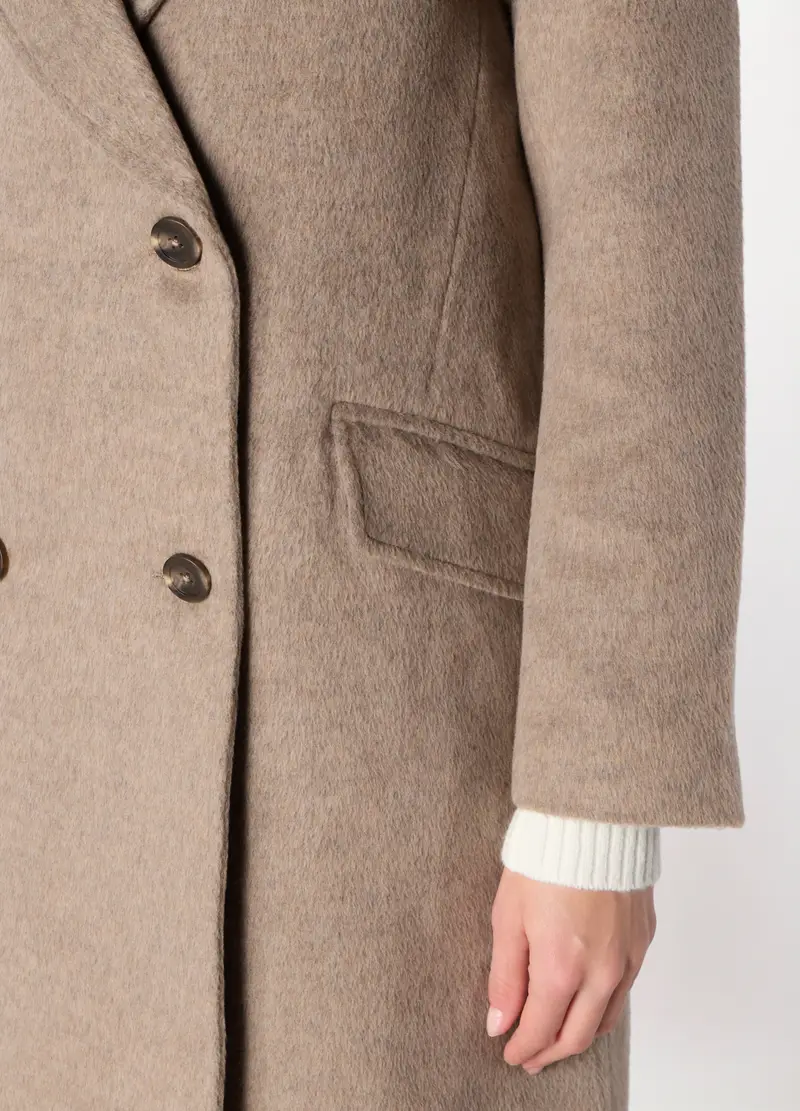 Cappotto Lungo Doppiopetto Donna, Grigio chiaro miniatura 3
