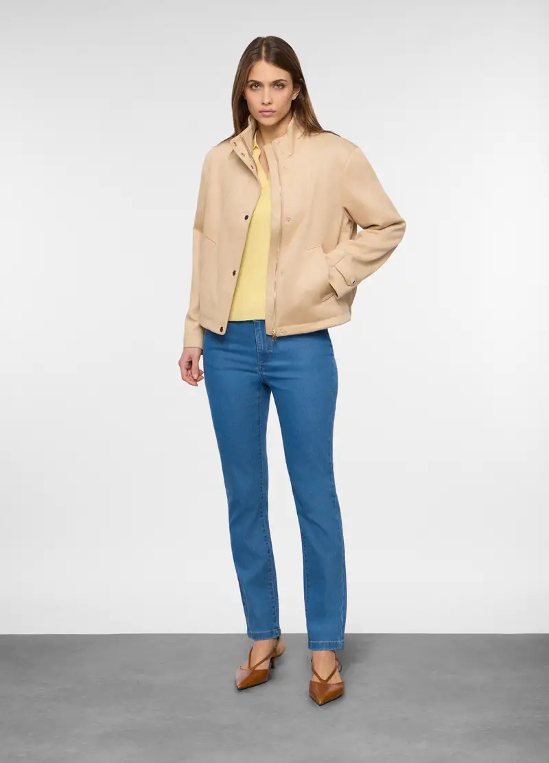 Cappotto Scamosciato Donna, Beige chiaro