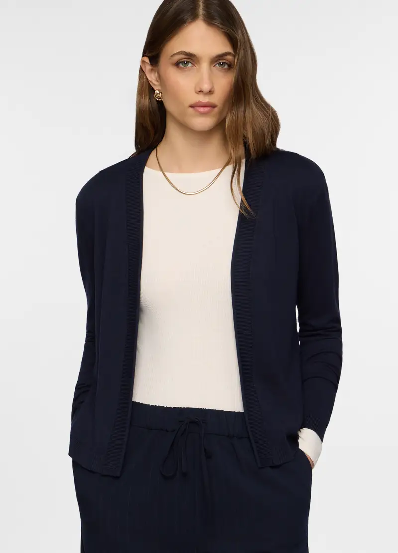 Cardigan Aperto Donna, Blu scuro