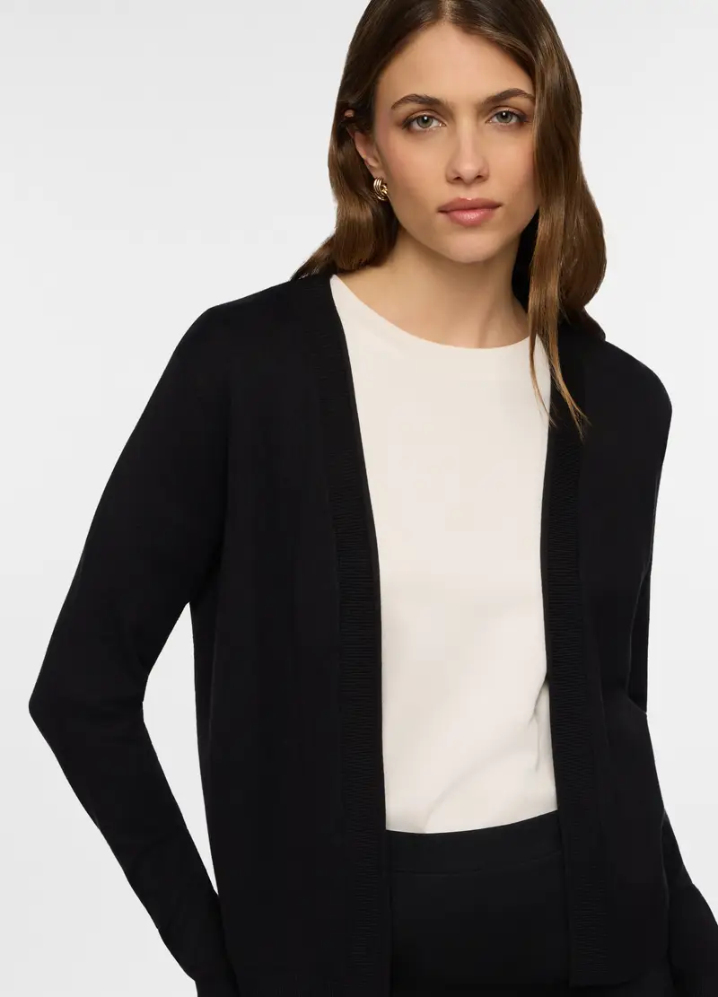 Cardigan Aperto Donna, Nero miniatura 3