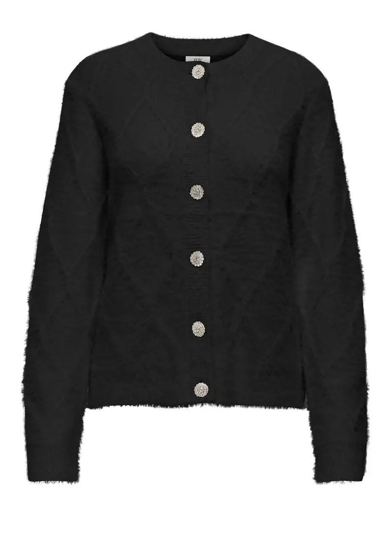 Cardigan Con Lavorazione Jacquard Donna, Unisex, Nero