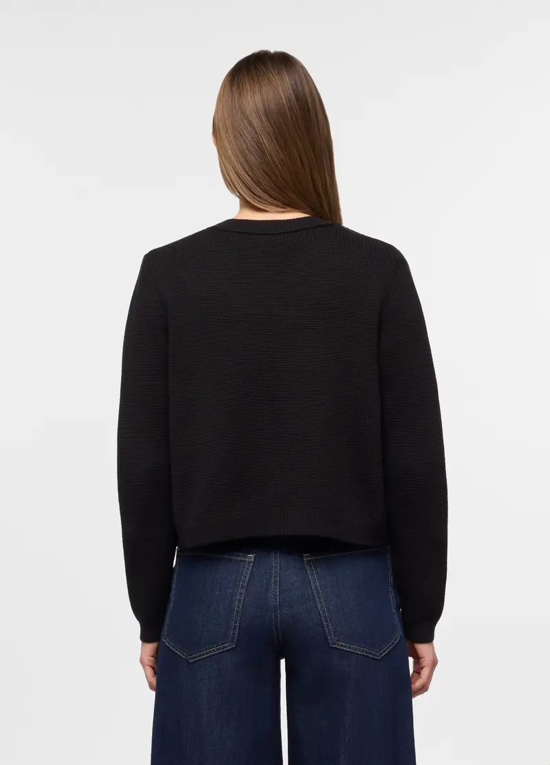 Cardigan Mono Bottone Donna, Nero miniatura 2