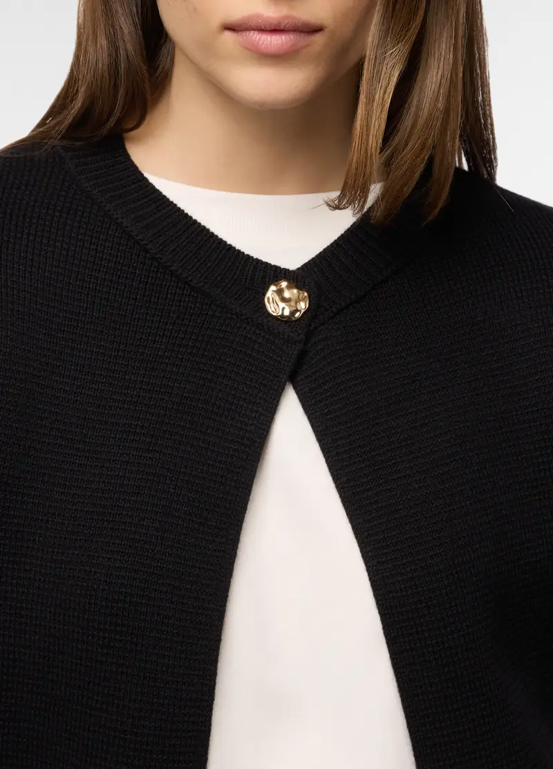Cardigan Mono Bottone Donna, Nero miniatura 3